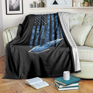 Patriotic Submarine Veteran Throw Blanket Submariner Vintage Camo American Flag TS11 Print Your Wear