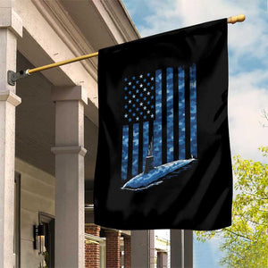 Patriotic Submarine Veteran Garden Flag Submariner Vintage Camo American Flag TS11 Print Your Wear
