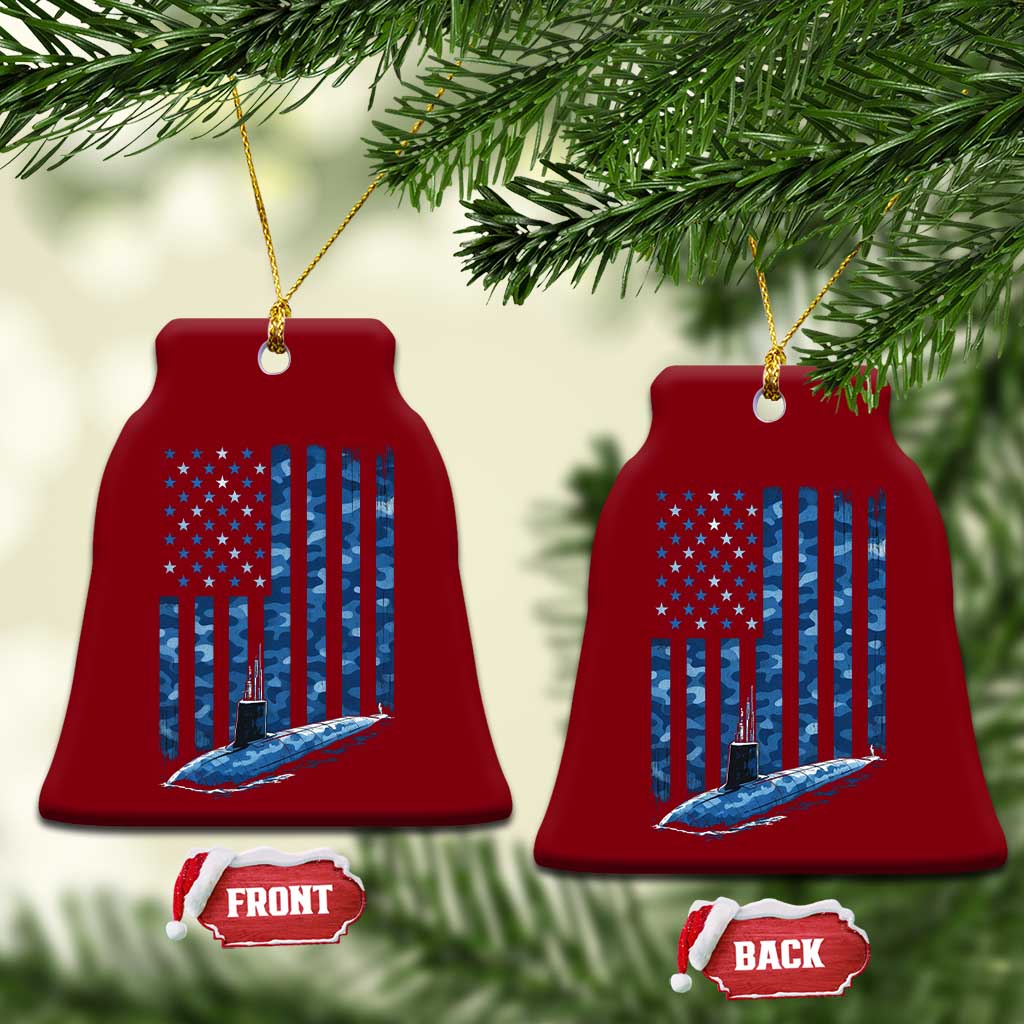 Patriotic Submarine Veteran Ceramic Ornament Submariner Vintage Camo American Flag TS11 Print Your Wear