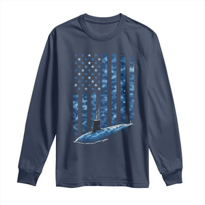 Patriotic Submarine Veteran Long Sleeve Shirt Submariner Vintage Camo American Flag TS11 Navy Print Your Wear