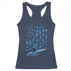 Patriotic Submarine Veteran Racerback Tank Top Submariner Vintage Camo American Flag TS11 Navy Print Your Wear