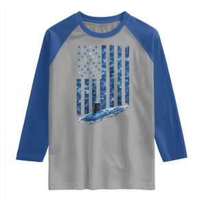 Patriotic Submarine Veteran Raglan Shirt Submariner Vintage Camo American Flag TS11 Sport Gray Royal Print Your Wear