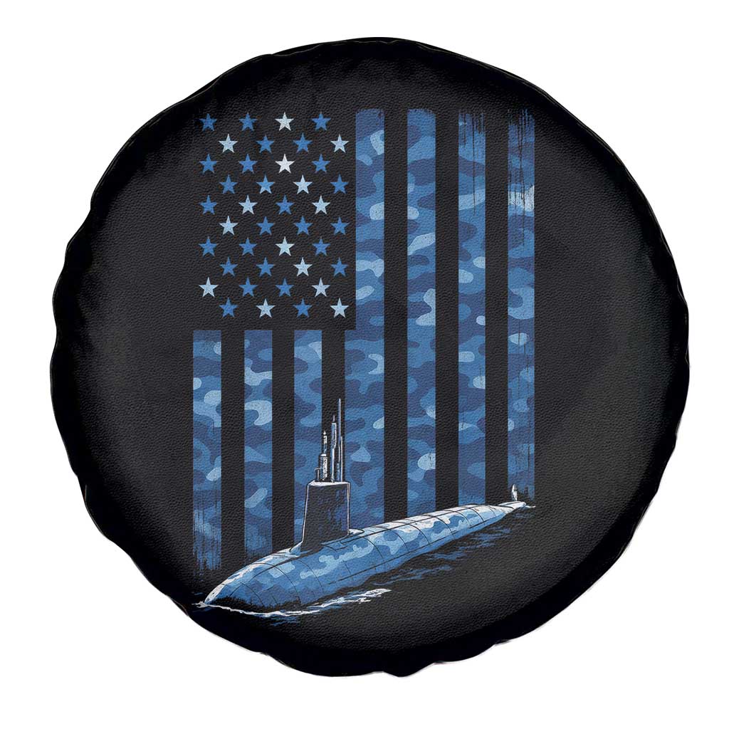 Patriotic Submarine Veteran Spare Tire Cover Submariner Vintage Camo American Flag TS11 Print Your Wear