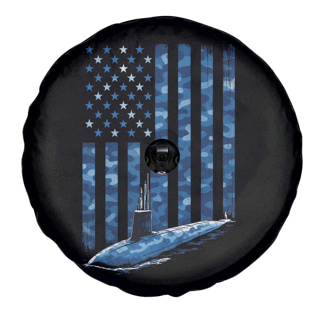 Patriotic Submarine Veteran Spare Tire Cover Submariner Vintage Camo American Flag TS11 Print Your Wear