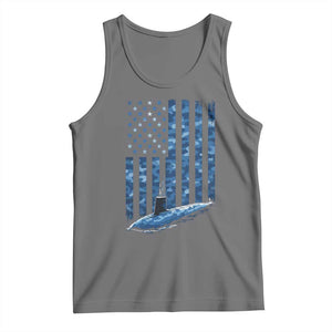 Patriotic Submarine Veteran Tank Top Submariner Vintage Camo American Flag TS11 Black Heather Print Your Wear