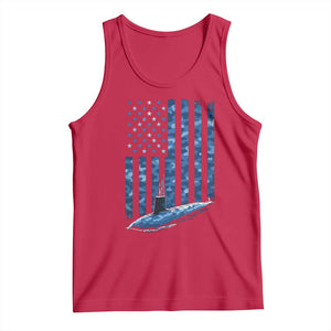 Patriotic Submarine Veteran Tank Top Submariner Vintage Camo American Flag TS11 Red Print Your Wear