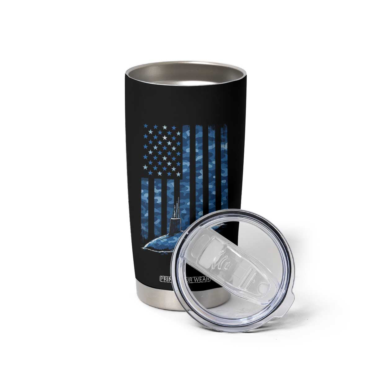 Patriotic Submarine Veteran Tumbler Cup Submariner Vintage Camo American Flag TS11 Print Your Wear