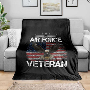 Air Force Veteran Throw Blanket Bald Eagle Vintage American Flag TS11 Print Your Wear