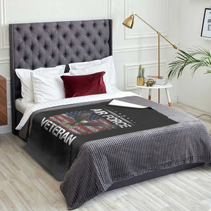 Air Force Veteran Throw Blanket Bald Eagle Vintage American Flag TS11 Print Your Wear