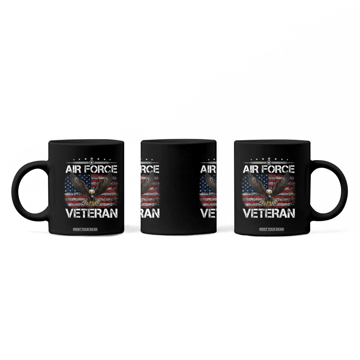 Air Force Veteran Coffee Mug Bald Eagle Vintage American Flag TS11 Print Your Wear