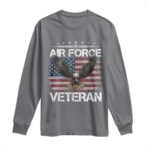 Air Force Veteran Long Sleeve Shirt Bald Eagle Vintage American Flag TS11 Charcoal Print Your Wear