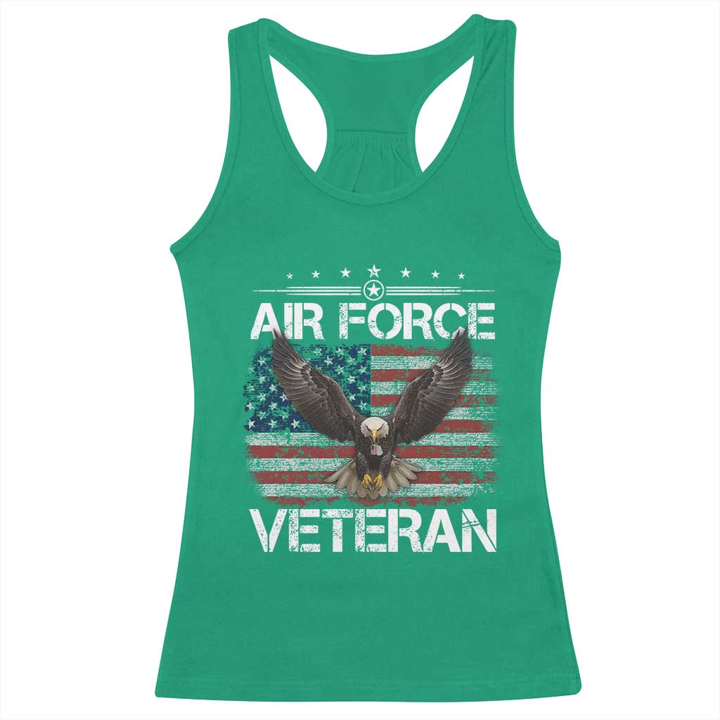 Air Force Veteran Racerback Tank Top Bald Eagle Vintage American Flag TS11 Irish Green Print Your Wear