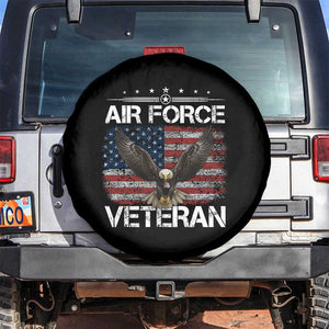 Air Force Veteran Spare Tire Cover Bald Eagle Vintage American Flag TS11 No hole Black Print Your Wear