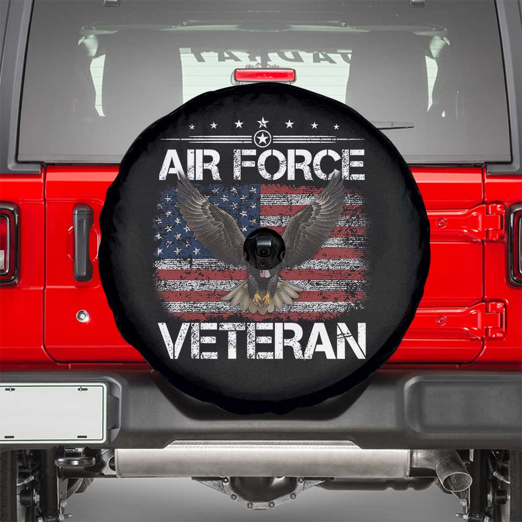 Air Force Veteran Spare Tire Cover Bald Eagle Vintage American Flag TS11 Black Print Your Wear