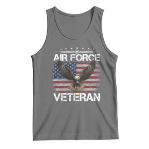 Air Force Veteran Tank Top Bald Eagle Vintage American Flag TS11 Black Heather Print Your Wear
