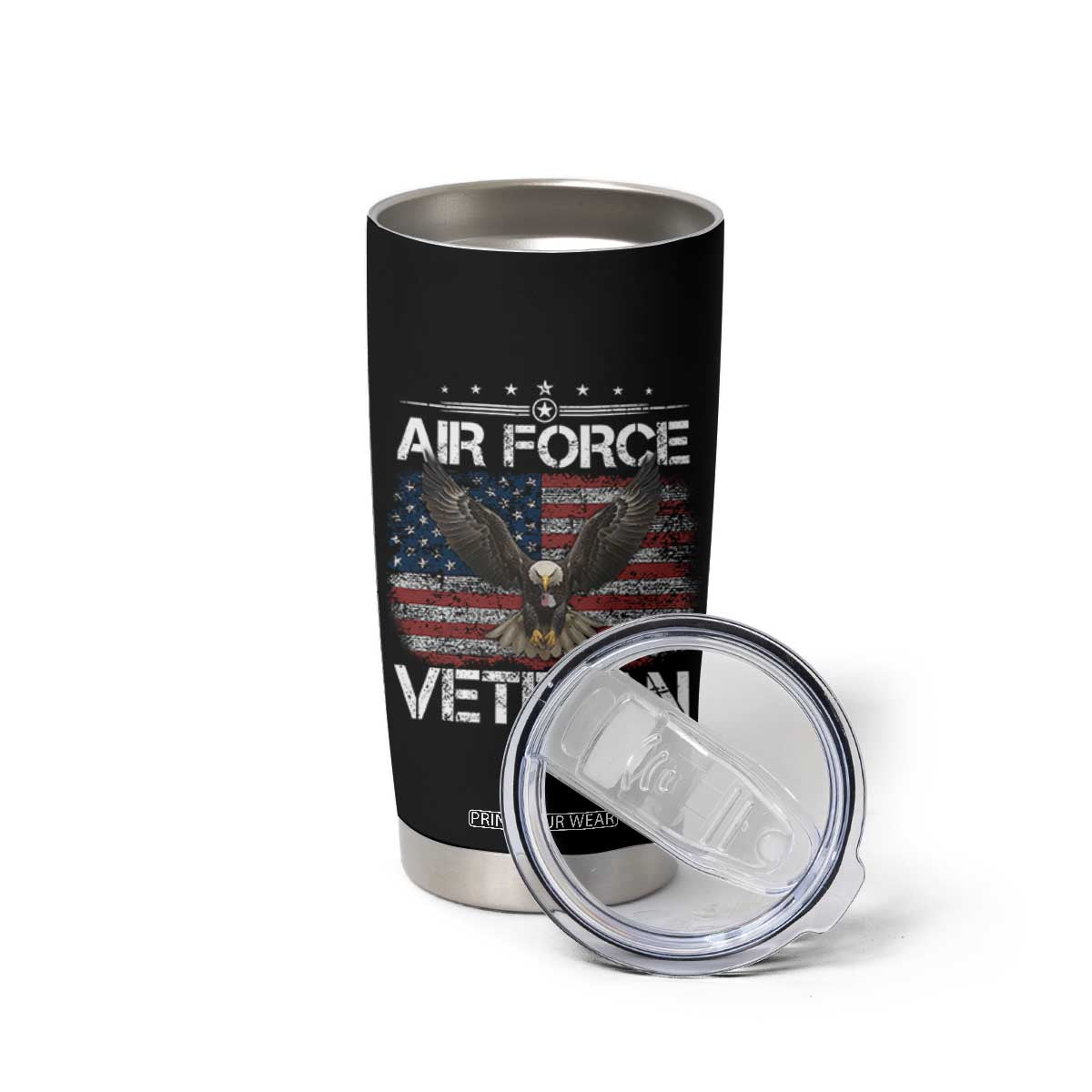 Air Force Veteran Tumbler Cup Bald Eagle Vintage American Flag TS11 Print Your Wear