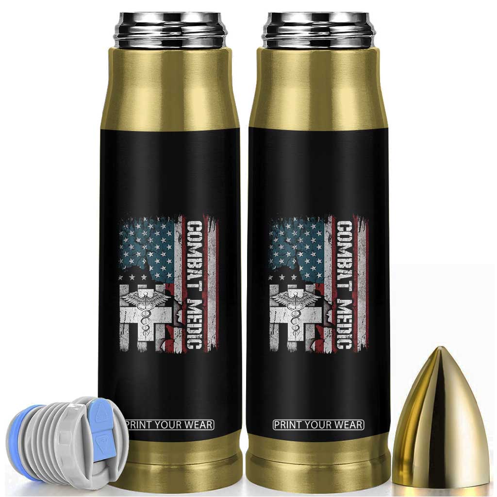 Combat Medic Soldier Bullet Tumbler Medical Military American Flag TS11 Black Print Your Wear