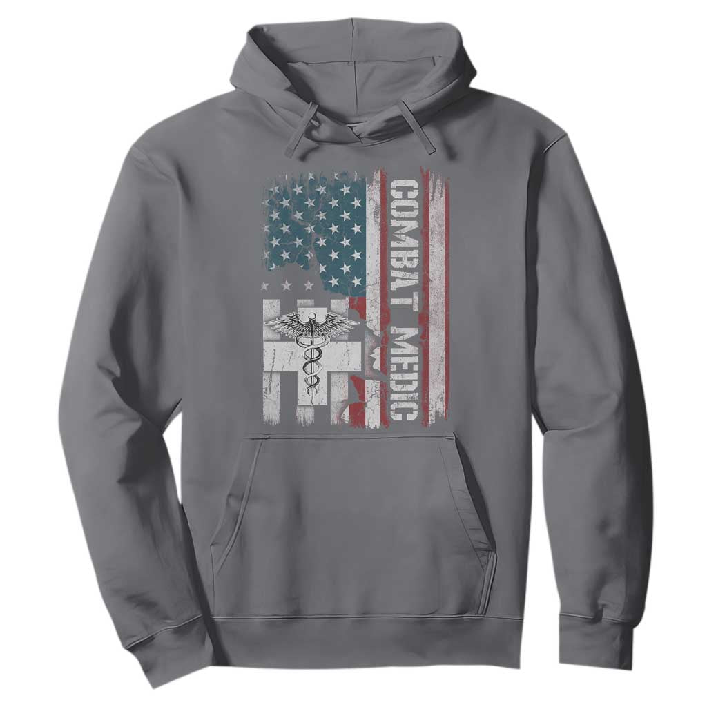 Combat Medic Soldier Hoodie Medical Military American Flag TS11 Charcoal Print Your Wear