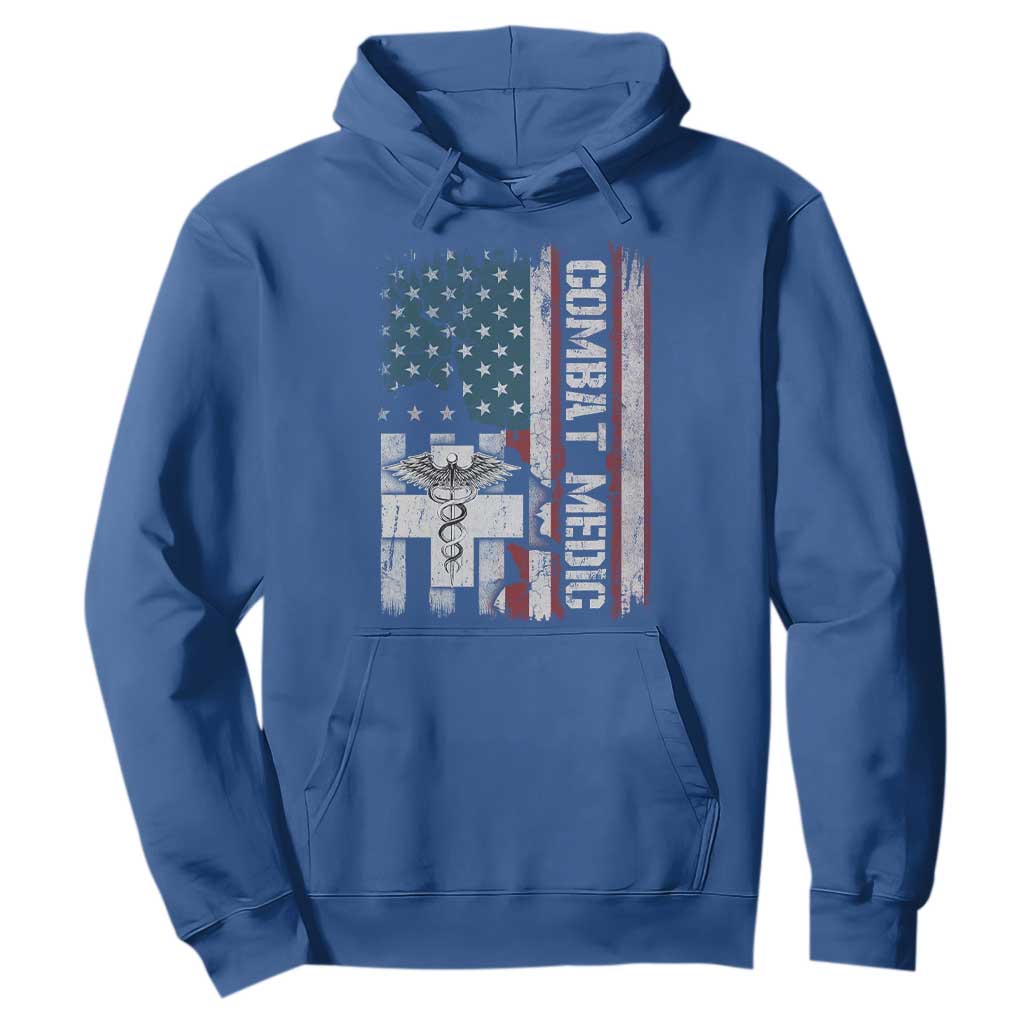Combat Medic Soldier Hoodie Medical Military American Flag TS11 Royal Blue Print Your Wear