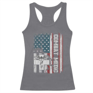 Combat Medic Soldier Racerback Tank Top Medical Military American Flag TS11 Charcoal Print Your Wear
