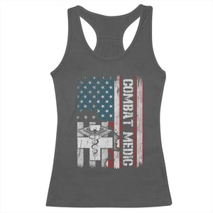 Combat Medic Soldier Racerback Tank Top Medical Military American Flag TS11 Dark Heather Print Your Wear