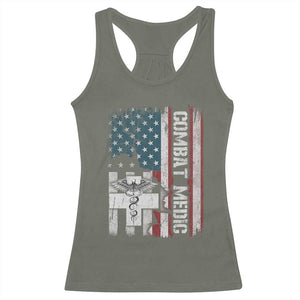 Combat Medic Soldier Racerback Tank Top Medical Military American Flag TS11 Military Green Print Your Wear