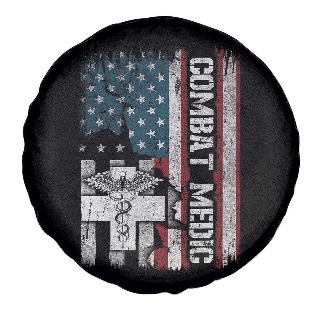 Combat Medic Soldier Spare Tire Cover Medical Military American Flag TS11 Print Your Wear