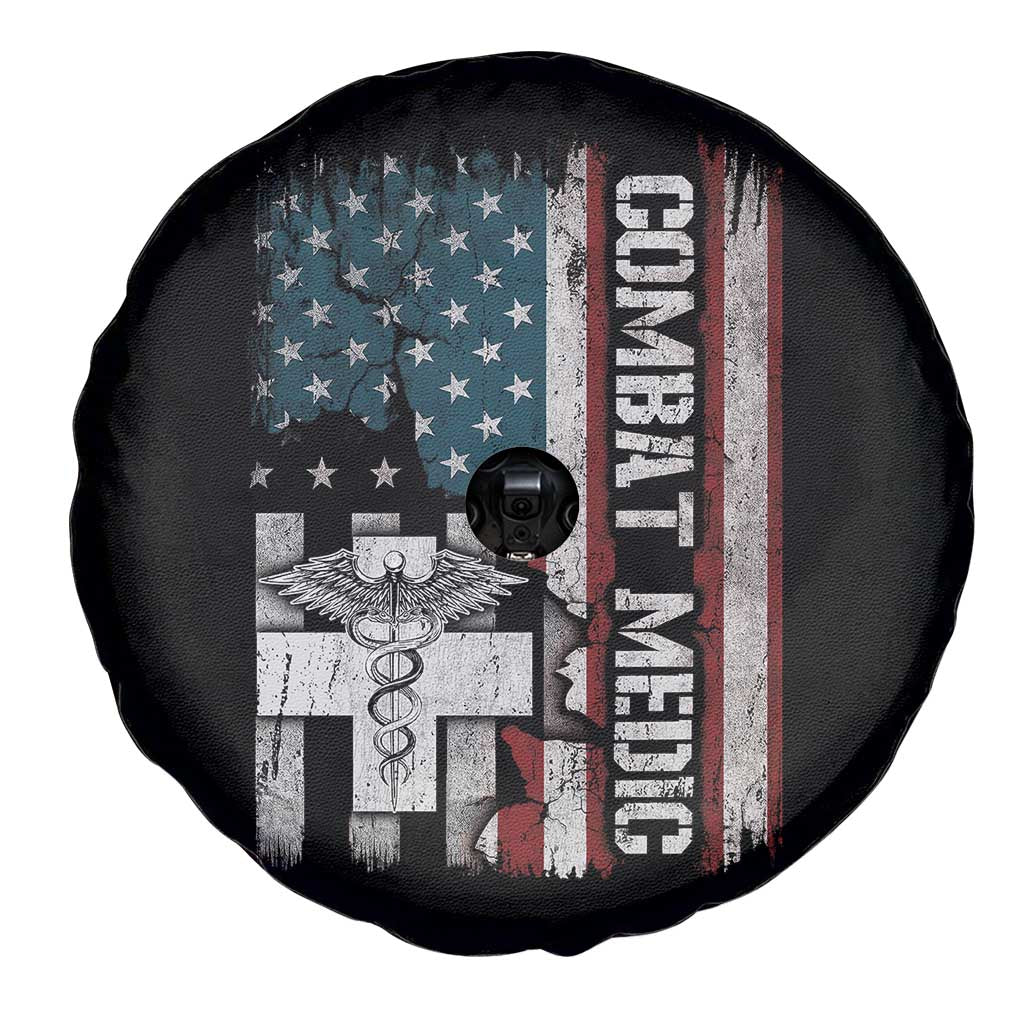 Combat Medic Soldier Spare Tire Cover Medical Military American Flag TS11 Print Your Wear