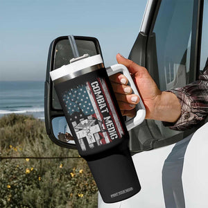 Combat Medic Soldier Tumbler With Handle Medical Military American Flag TS11 Print Your Wear