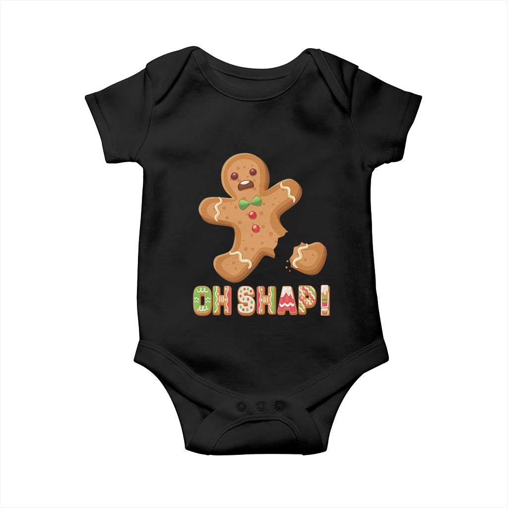 Funny Christmas Gingerbread Baby Onesie Oh Snap Cookie Baking TS11 Black Print Your Wear