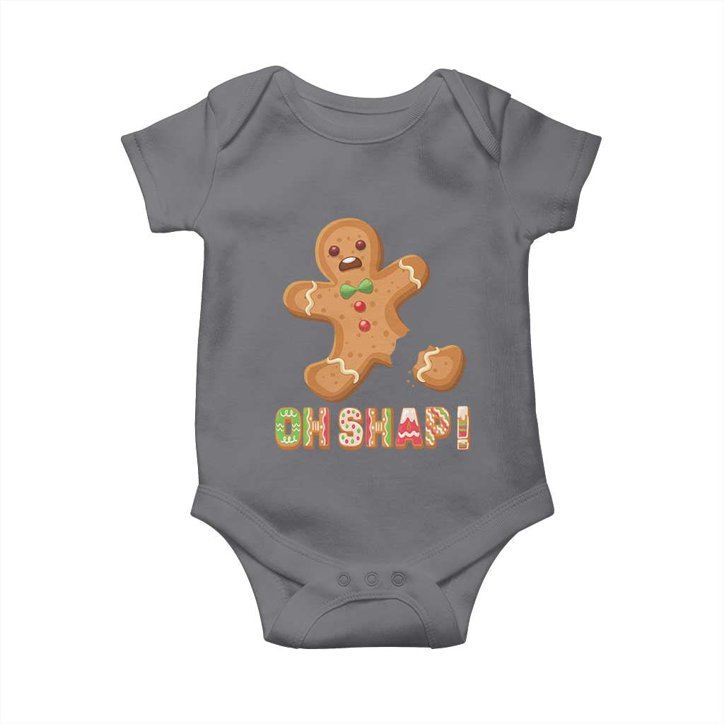 Funny Christmas Gingerbread Baby Onesie Oh Snap Cookie Baking TS11 Charcoal Print Your Wear