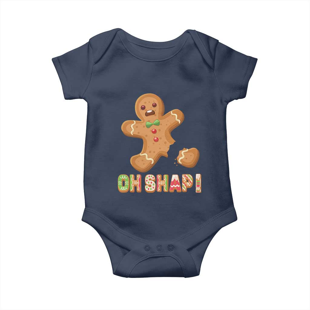 Funny Christmas Gingerbread Baby Onesie Oh Snap Cookie Baking TS11 Navy Print Your Wear