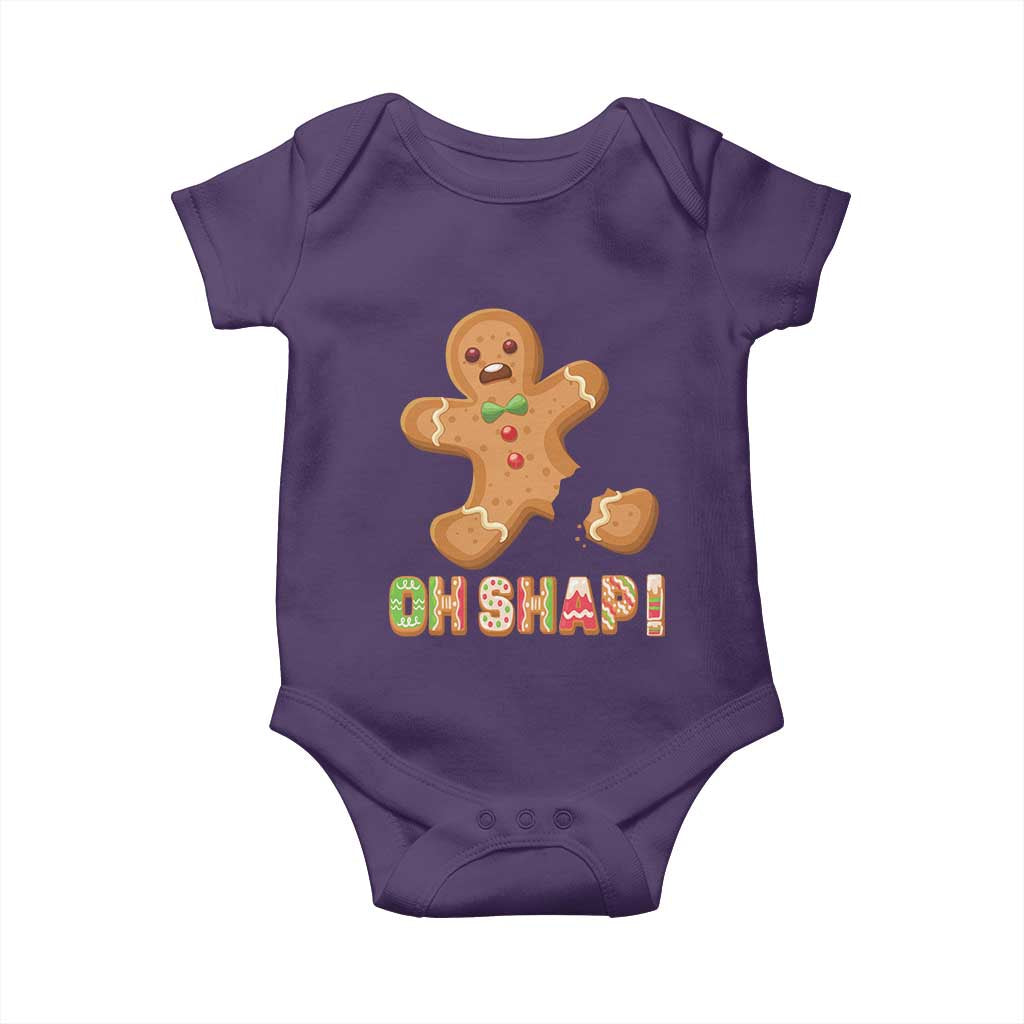 Funny Christmas Gingerbread Baby Onesie Oh Snap Cookie Baking TS11 Purple Print Your Wear