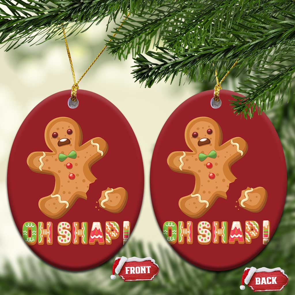 Funny Xmas Gingerbread Christmas Ornament Oh Snap Cookie Baking TS11 Oval Red Print Your Wear