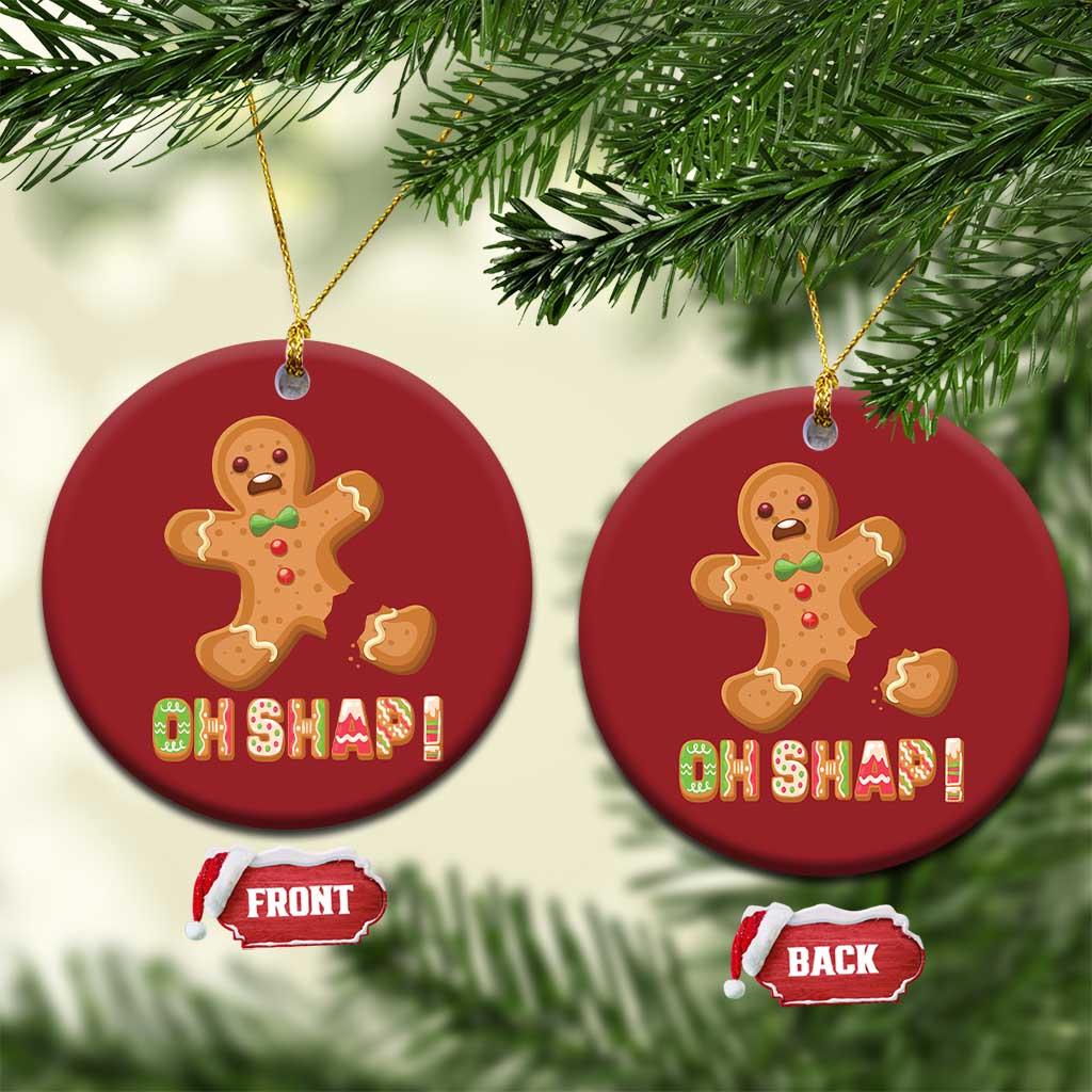Funny Xmas Gingerbread Christmas Ornament Oh Snap Cookie Baking TS11 Circle Red Print Your Wear