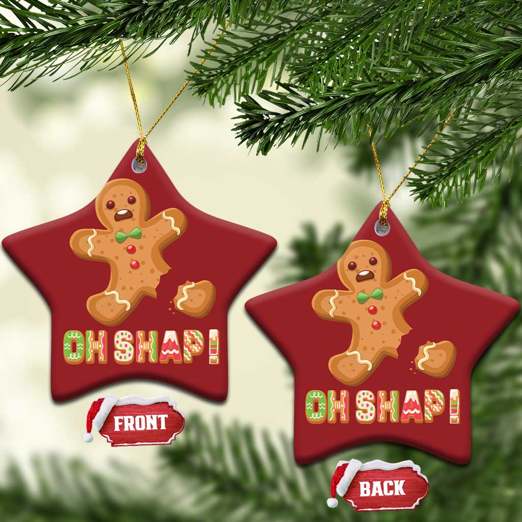 Funny Xmas Gingerbread Christmas Ornament Oh Snap Cookie Baking TS11 Star Red Print Your Wear