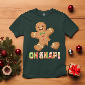 Funny Christmas Gingerbread T Shirt Oh Snap Cookie Baking TS11 Dark Forest Green Print Your Wear