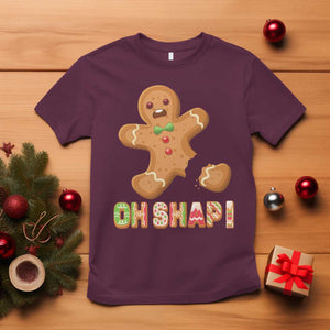 Funny Christmas Gingerbread T Shirt Oh Snap Cookie Baking TS11 Maroon Print Your Wear
