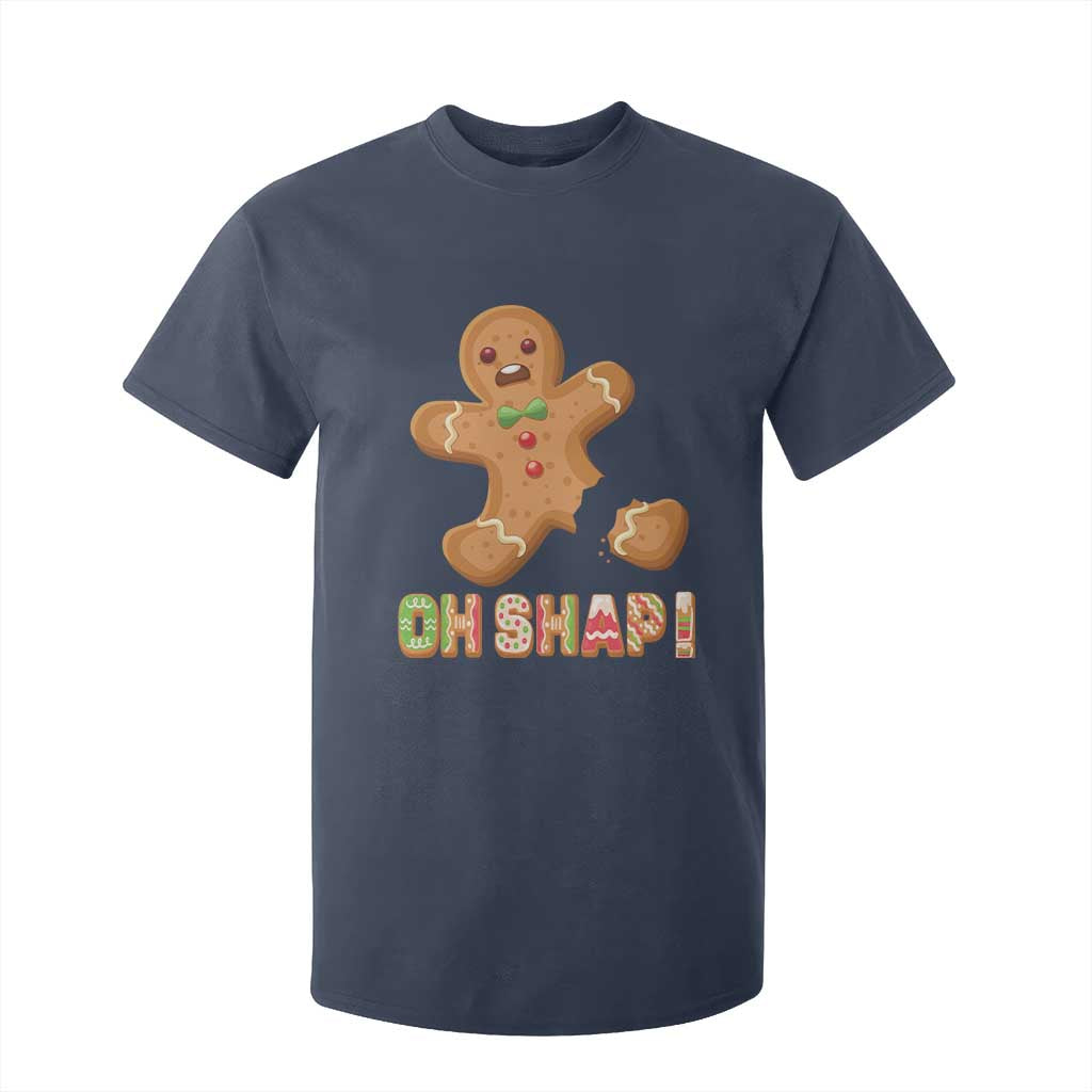 Funny Christmas Gingerbread T Shirt For Kid Oh Snap Cookie Baking TS11 Navy Print Your Wear