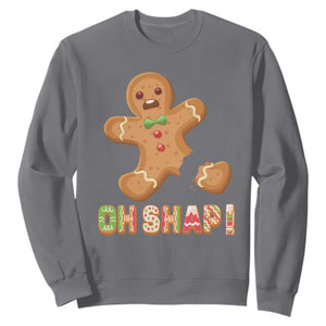 Funny Christmas Gingerbread Sweatshirt Oh Snap Cookie Baking TS11 Charcoal Print Your Wear