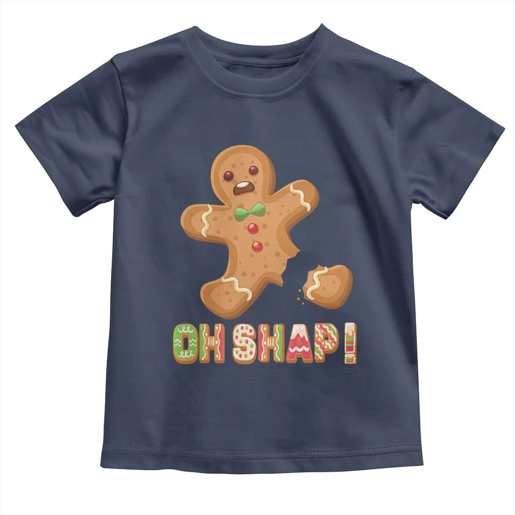 Funny Christmas Gingerbread Toddler T Shirt Oh Snap Cookie Baking TS11 Navy Print Your Wear