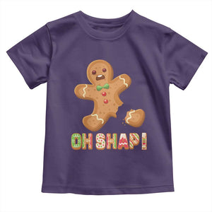Funny Christmas Gingerbread Toddler T Shirt Oh Snap Cookie Baking TS11 Purple Print Your Wear