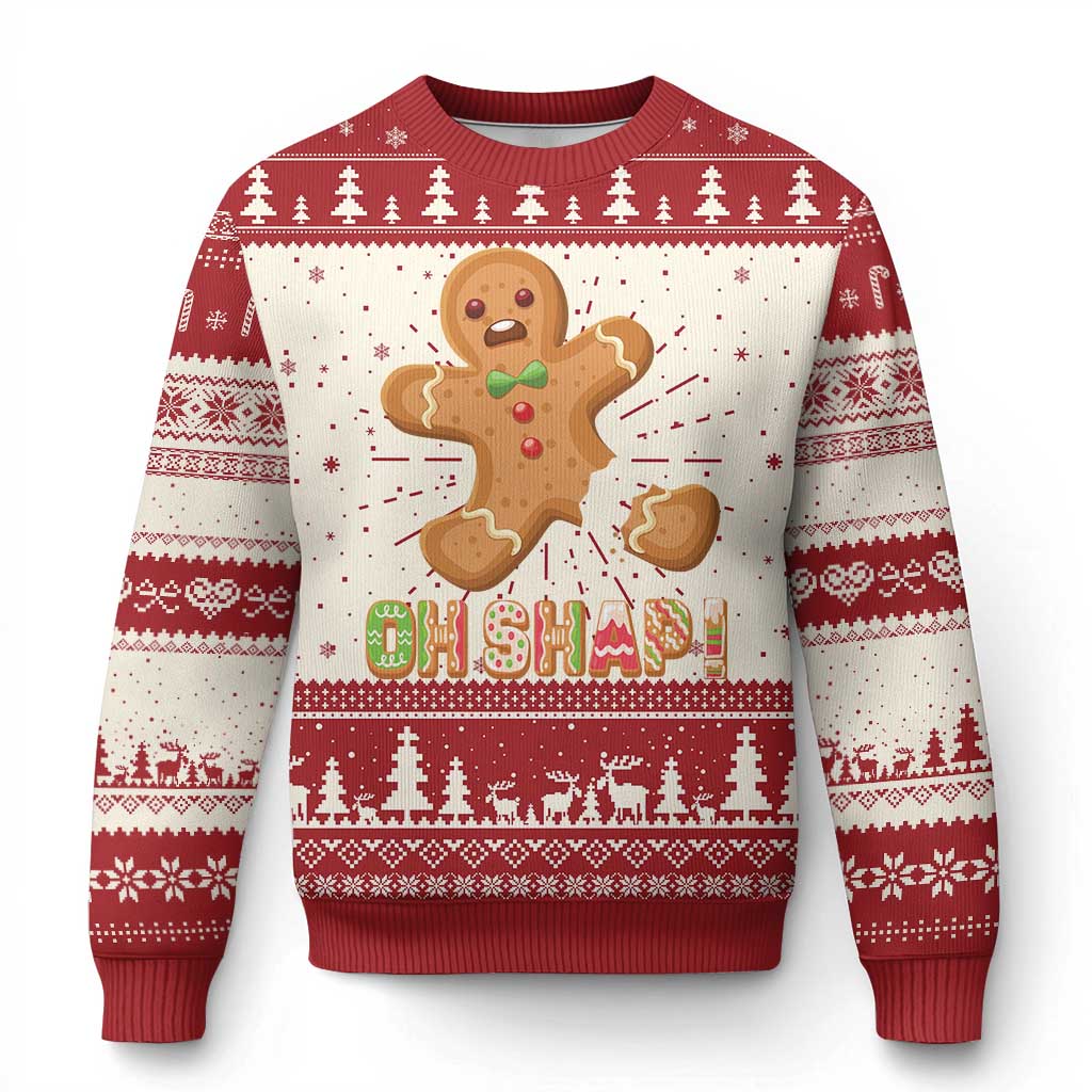 Funny Xmas Gingerbread Ugly Christmas Sweater Oh Snap Cookie Baking TS11 Red Print Your Wear