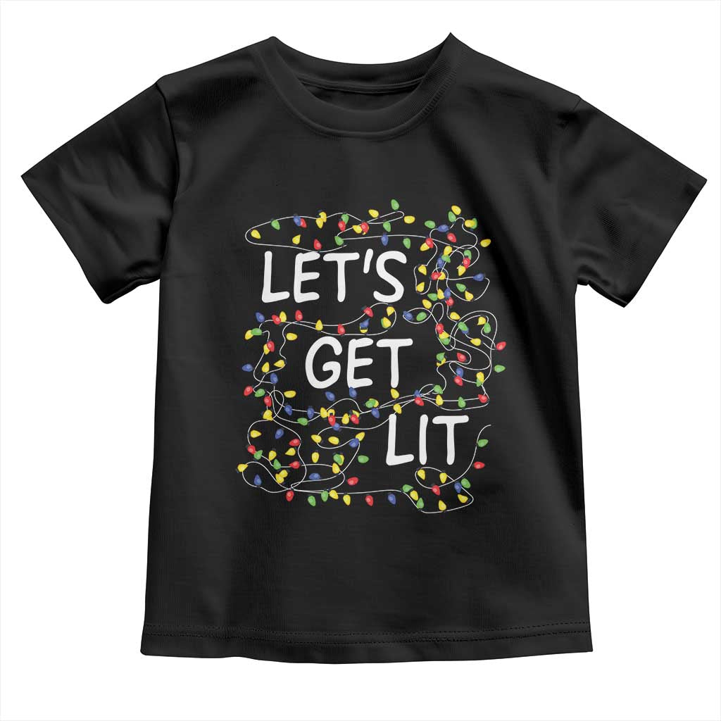 Funny Christmas Baby Shirt Let's Get Lit Led Lights Xmas TS11 Black Print Your Wear
