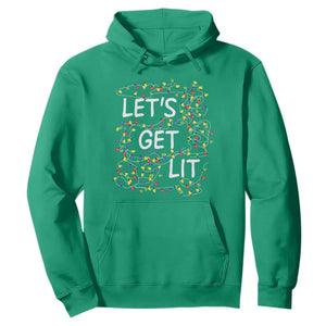 Funny Christmas Hoodie Let's Get Lit Led Lights Xmas TS11 Irish Green Print Your Wear