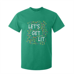 Funny Christmas T Shirt For Kid Let's Get Lit Led Lights Xmas TS11 Irish Green Print Your Wear