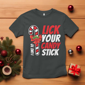 Funny Christmas T Shirt I Like To Lick Your Candy Stick TS11 Dark Heather Print Your Wear