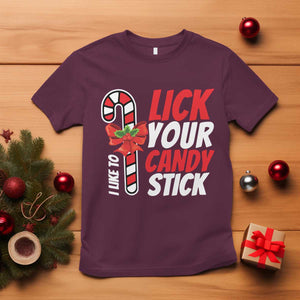 Funny Christmas T Shirt I Like To Lick Your Candy Stick TS11 Maroon Print Your Wear