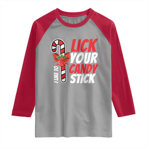 Funny Christmas Raglan Shirt I Like To Lick Your Candy Stick TS11 Sport Gray Red Print Your Wear