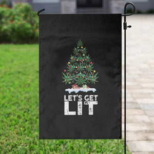Funny Christmas Weed Garden Flag Let's Get Lit Weeds Xmas Tree TS11 Print Your Wear